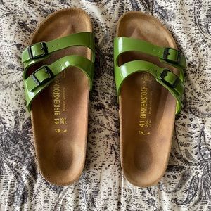 Patent green Birkenstock Ibiza- EUC 41 Narrow